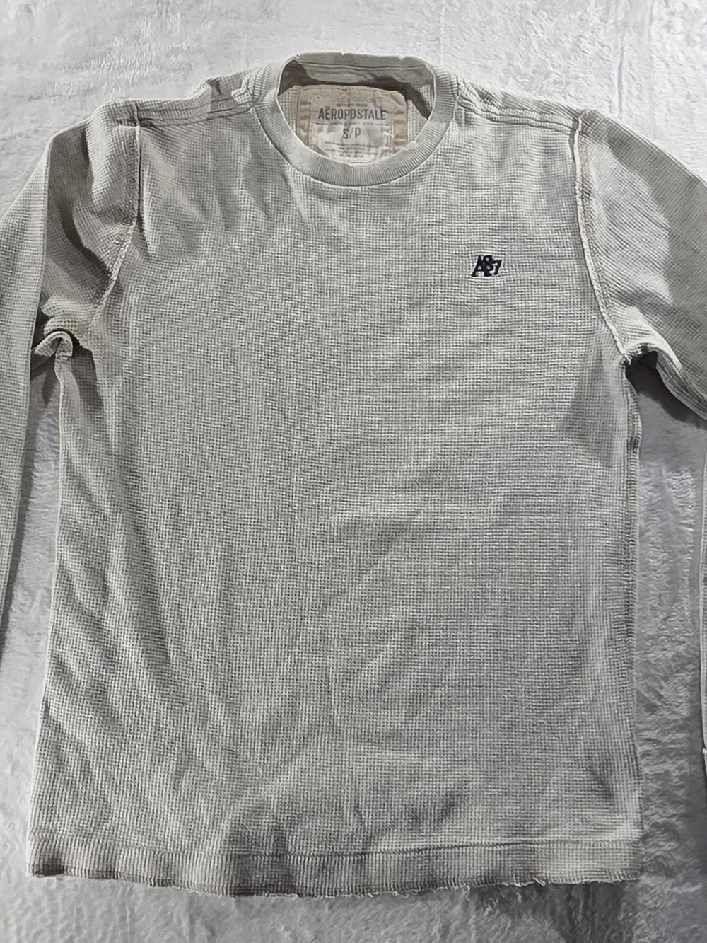 Aéropostale Men’s S Regular Solid Crew Neck Long Slv Waffle Knit Sweater - 0104